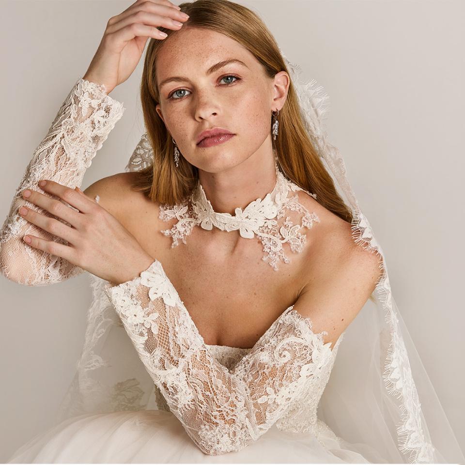 Avtagbare spets ärmer för brudklänningar